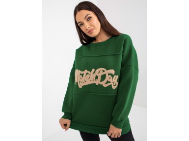 Sweat col rond avec imprimé - vert foncé