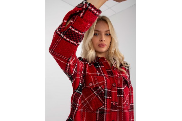 Chemise imprimé à carreaux - noire et rouge