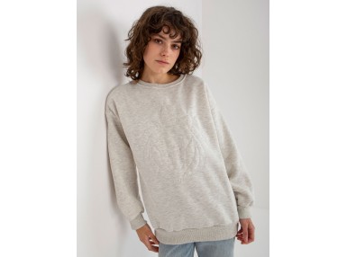 Sweat femme avec imprimé - gris clair