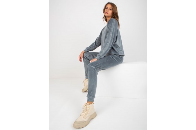 Ensemble sweat et pantalon - gris et bleu