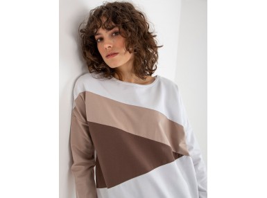 Sweat blanc et beige