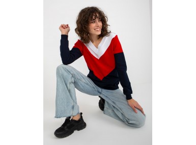 Sweat blanc et bleu marine