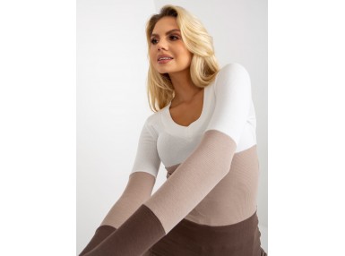 Chemisier blanc-marron