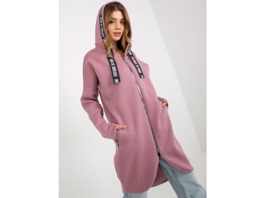 Sweat à capuche avec fermeture éclair  - rose foncé