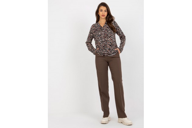 Chemise curte et ample - noir et beige