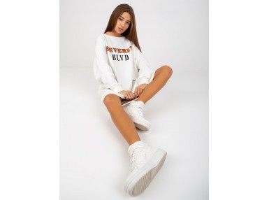 Sweat long en coton  - écru