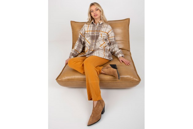 Chemise imprimé à carreaux - beige