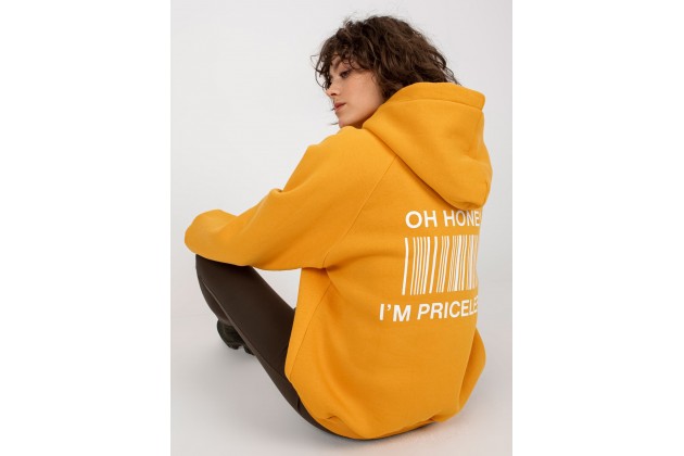 Sweat à capuche en coton - jaune foncé