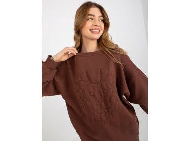 Sweat femme avec imprimé - marron