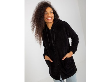 Sweat à capuche épais en polaire - noire