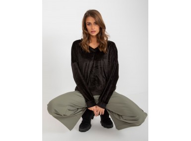 Sweat-shirt en velours - noire
