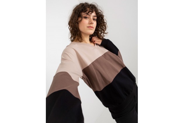 Sweat noir et beige