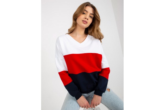 Sweat blanc et bleu marine