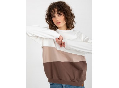 Sweat-shirt - blanc-marron