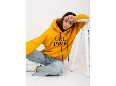 Sweat à capuche imprimé femme - jaune foncé