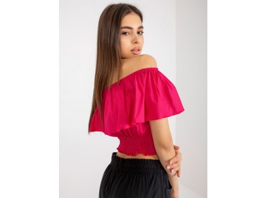 Top volantée - fuchsia