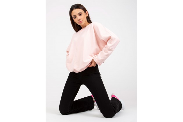 Sweat-shirt avec manches chauve-souris -rose clair