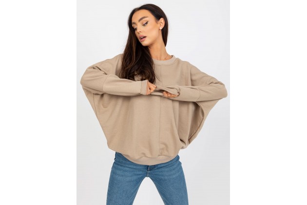 Sweat-shirt avec manches chauve-souris - beige