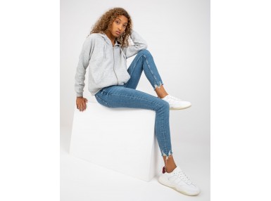 Sweat à capuche décontracté avec fermeture -gris