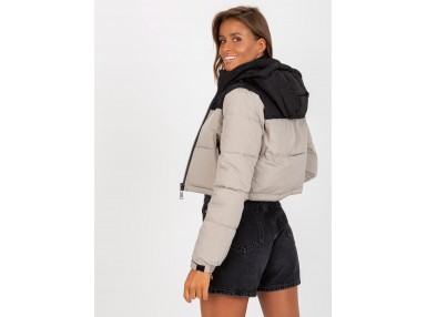Veste noire et beige