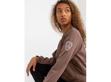Bomber zippé style universitaire -marron