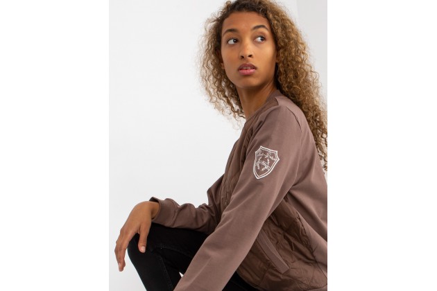 Bomber zippé style universitaire -marron