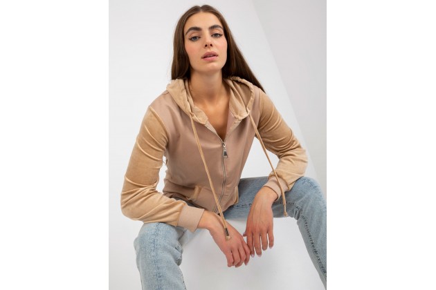 Sweat à capuche femme - beige