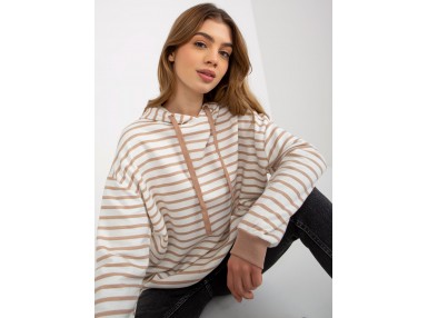 Sweat long rayé - camel