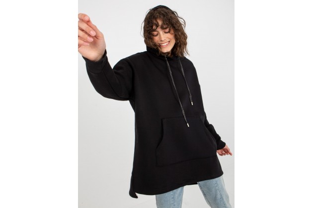 Sweat à capuche long - noire