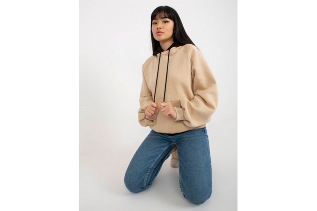  Sweat à capuche court -  beige