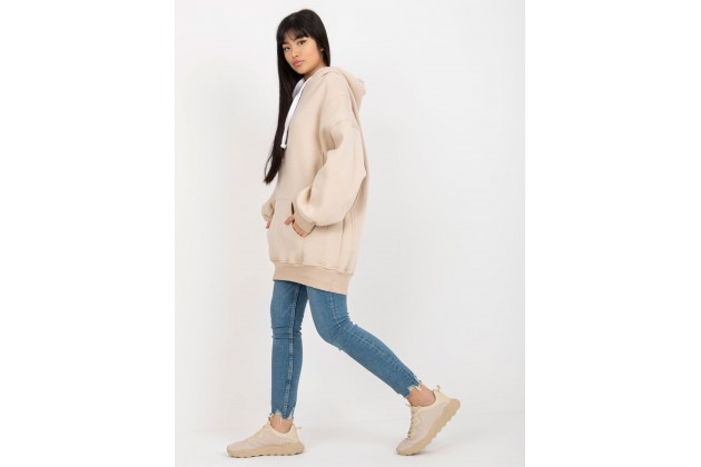 Sweat à capuche femme - beige