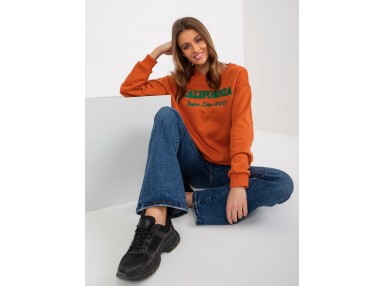 Sweat col rond avec imprimé - orange foncé