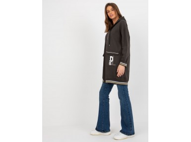 Sweat à capuche oversize avec fermeture zippée - kaki foncé