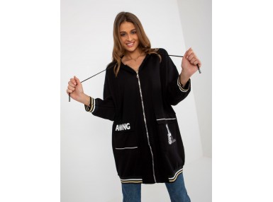 Sweat à capuche oversize avec fermeture zippée -  noir