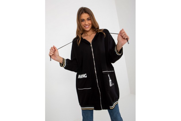 Sweat à capuche oversize avec fermeture zippée -  noir