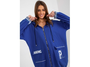 Sweat à capuche oversize avec fermeture zippée -  bleu foncé