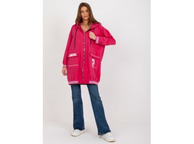 Sweat à capuche oversize avec fermeture zippée - fuchsia