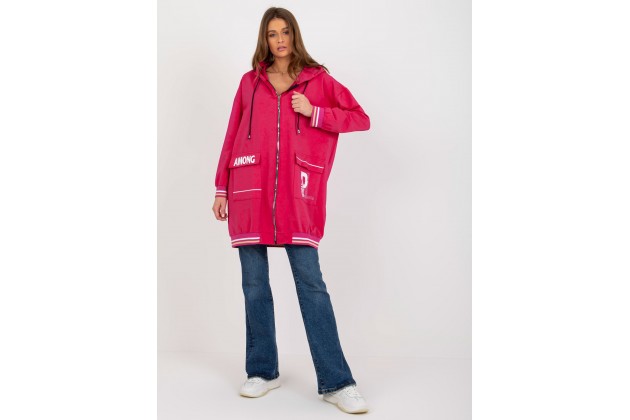 Sweat à capuche oversize avec fermeture zippée - fuchsia