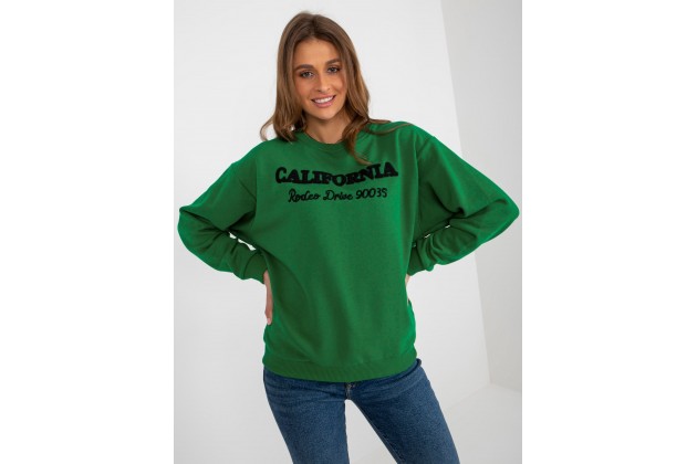 Sweat col rond avec imprimé - vert foncé