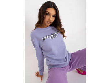 Sweat col rond avec imprimé - violet clair