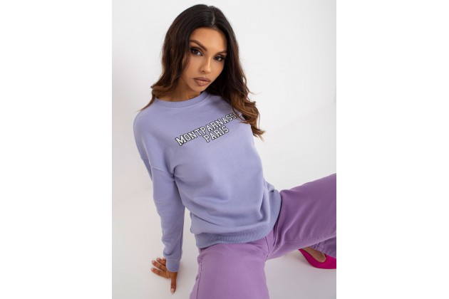Sweat col rond avec imprimé - violet clair