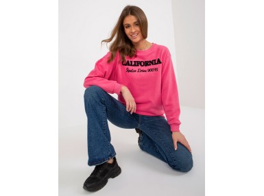 Sweat col rond avec imprimé - fuchsia