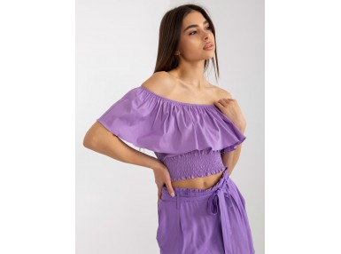 Top volantée - violet