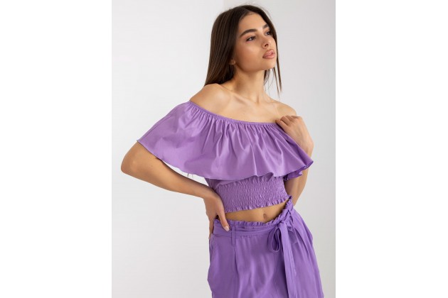 Top volantée - violet