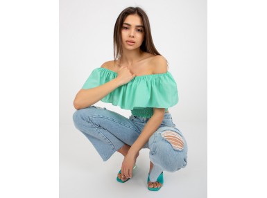 Top volantée - menthe