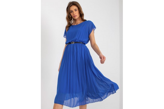 Robe de cocktail mi-longue - cobalt
