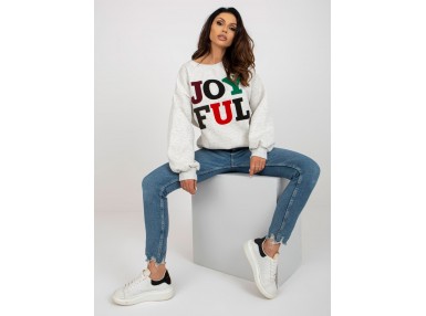 Sweat col rond avec imprimé - gris clair