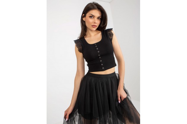 Top en dentelle - noire