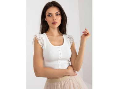 Top en dentelle - écru