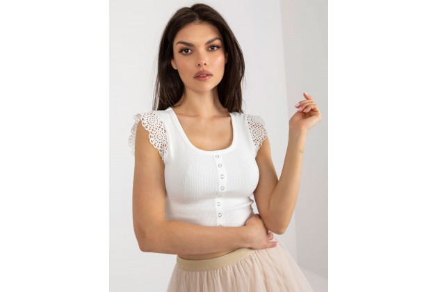 Top en dentelle - écru